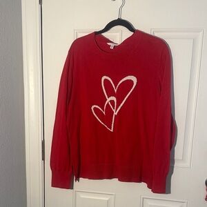 Red Heart Motif Sweater